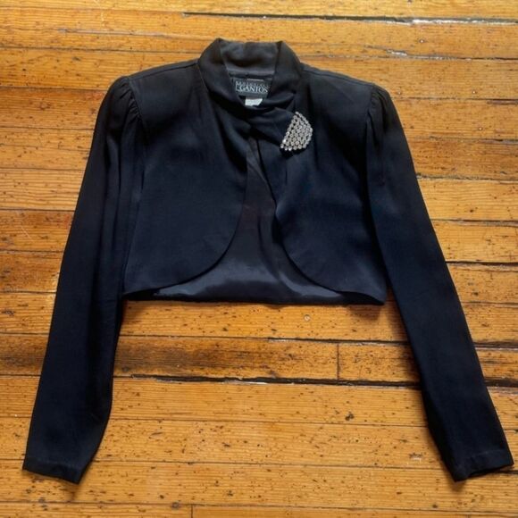 Vintage Jackets & Blazers - Exclusively Gantos Vintage Black Bolero Jacket Size 4